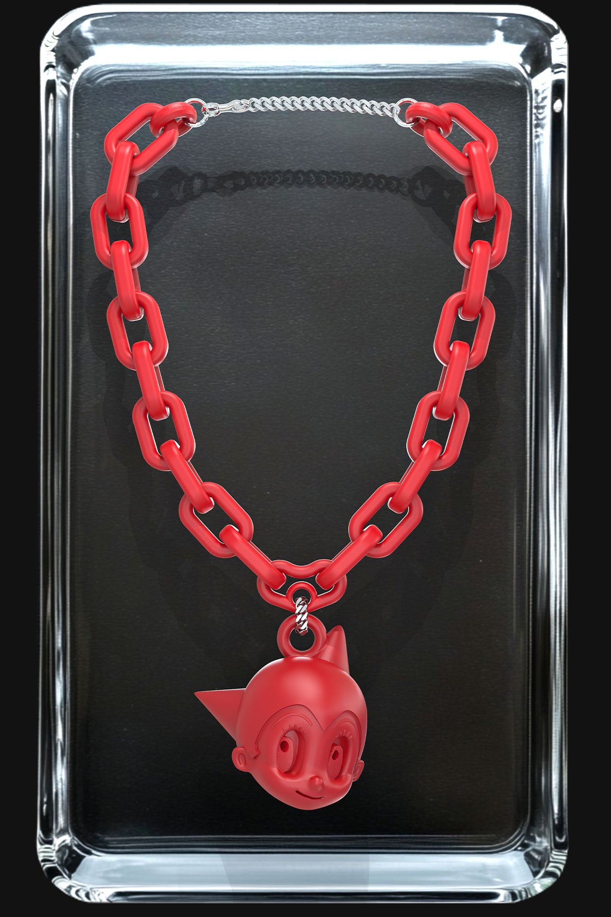 Astro Boy Pendant Necklace – Red Chain 3D Anime Jewelry by Koan Asaky