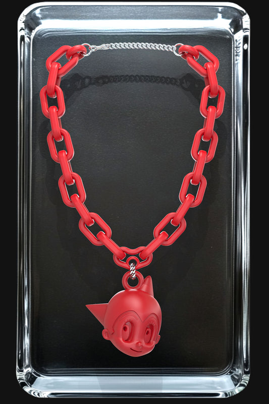 Astro Boy Pendant Necklace – Red Chain 3D Anime Jewelry by Koan Asaky